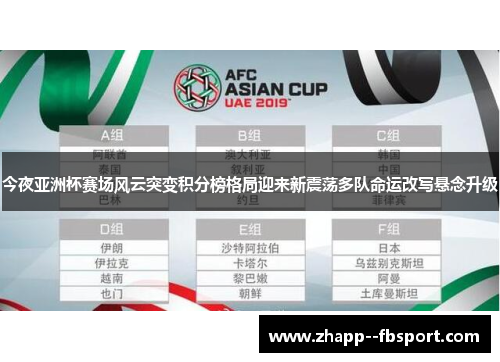 今夜亚洲杯赛场风云突变积分榜格局迎来新震荡多队命运改写悬念升级